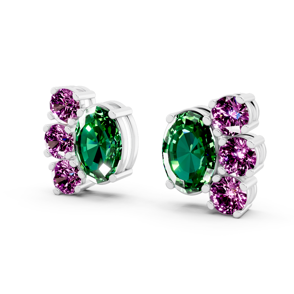 Brinco esmeralda e turmalinas 1080 x 1080